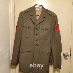 U. S. Marine Corp Green Dress Uniform Jacket/shirt/pants/belt Men 38l Vietnam Era
