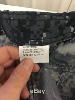 U. S Navy LCDR Digital Blue Camo Gore-Tex Parka, Hat, Shirt, Pants All Large-Long