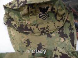 U. S. Navy Working Uniform Type III Pants, Shirt, Hat, Helmet Cover XL