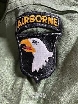 US Army Airborne OG 107 Uniform Type I Vietnam 60s Mens Small Pants & Shirt Set