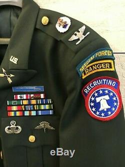US Army Colonel Uniform Jacket Set Medals Ribbons Pants Shirts Hats Caps Belt