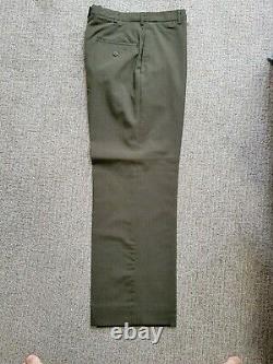 US Marine Corps Navy Uniform c. 1990 Poly Wool Green Coat Pants SS Shirt 36S/30L