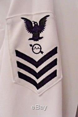 US NAVY uniform shirt 44R white sailor long sleeve, Pants 36x36Costume Theater