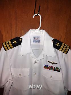 US Navy Pilots Summer White COMPLETE SHIRT, PANTS AND BELT TOP GUN COSTUME