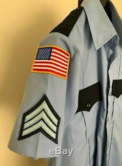 US Police Uniform Shirt with Patches, Sergeant Ranks & Pants USA NY Malverne