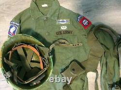 US airborne lot Helmet, pants, 173rd/82nd shirt, basic load m1956 gear, j boots