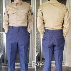 USAF Air Force Blue Uniform Dress Coat Shirt Pants Tie Hat 1950s Korean War