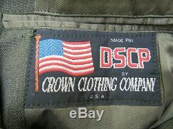 USMC Alpha Dress Uniform Jacket Coat 46R w Ribbons Trousers Pant Khaki Shirt Tie