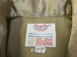 USMC Alpha Dress Uniform Jacket Coat 46R w Ribbons Trousers Pant Khaki Shirt Tie
