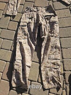 USMC FROG Set Combat Shirt and Pants DESERT MARPAT NWOT Med Top/Med Long Bottom