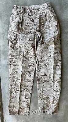 USMC MARPAT Uniform DESERT SET Combat Shirt Pant MEDIUM REGULAR new with stains