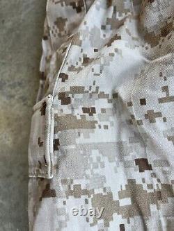 USMC MARPAT Uniform DESERT SET Combat Shirt Pant MEDIUM REGULAR new with stains