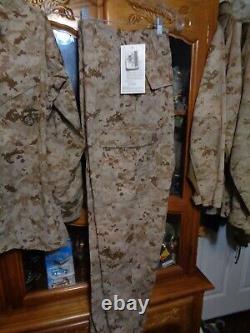 USMC MARPAT Uniform DESERT SET Combat Shirt Pant SMALL SHORT NEW WITH TAG