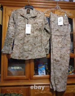 USMC MARPAT Uniform DESERT SET Combat Shirt Pant SMALL SHORT NEW WITH TAG