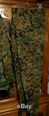 USMC MARPAT Uniform WOODLAND Combat Shirt & Pants X LARGE Regular XLR MCCUU NWOT