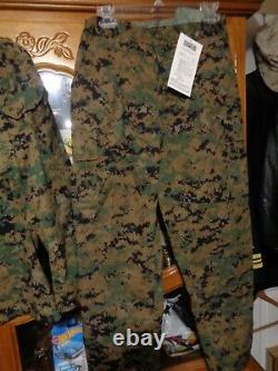 USMC MARPAT Uniform WOODLAND Combat Shirt & Pants in size SMALL SHORT NWT SS