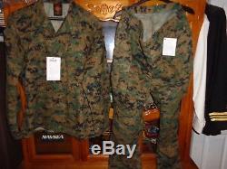 USMC MARPAT Uniform WOODLAND Combat Shirt & Pants size X LARGE Regular XLR NWT