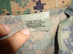 USMC MARPAT Uniform WOODLAND Combat Shirt & Pants size X LARGE Regular XLR NWT