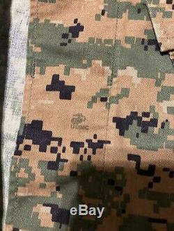 USMC MARPAT Uniform WOODLAND Marpat 2 Shirt 1 Frog Pant LARGE LONG LL ISSUED