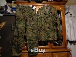 USMC MARPAT Uniform WOODLAND SET Combat Shirt Pant LARGE LONG LL NEW WITH TAG