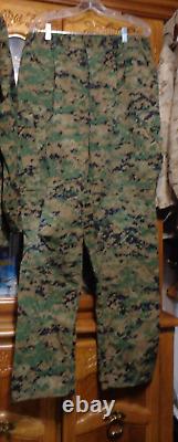 USMC MARPAT Uniform WOODLAND SET Combat Shirt Pant LARGE LONG LL NEW With OUT TAG