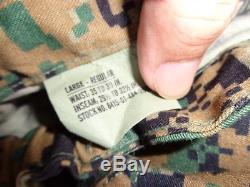 USMC MARPAT Uniform WOODLAND SET Combat Shirt Pant LARGE REGULAR LR NEW WITH TAG