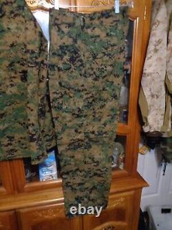 USMC MARPAT Uniform WOODLAND SET Combat Shirt Pant LARGE REGULAR LR NWOT
