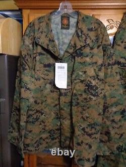 USMC MARPAT Uniform WOODLAND SET Combat Shirt Pant LARGE REGULAR NEW WITH TAG