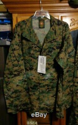 USMC MARPAT Uniform WOODLAND SET Combat Shirt Pant LARGE REGULAR NEW WITH TAG LR