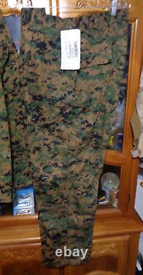 USMC MARPAT Uniform WOODLAND SET Combat Shirt Pant LARGE SHORT NEW WITH TAG