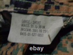 USMC MARPAT Uniform WOODLAND SET Combat Shirt Pant LARGE SHORT NEW WITH TAG