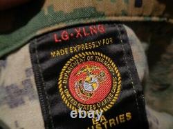 USMC MARPAT Uniform WOODLAND SET Combat Shirt Pant LARGE X LONG L XL ISSUED