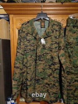 USMC MARPAT Uniform WOODLAND SET Combat Shirt Pant LARGE X LONG LXL NEW With TAG