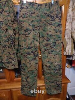 USMC MARPAT Uniform WOODLAND SET Combat Shirt Pant MEDIUM LONG NEW With OUT TAG