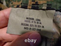 USMC MARPAT Uniform WOODLAND SET Combat Shirt Pant MEDIUM LONG NEW with OUT TAG