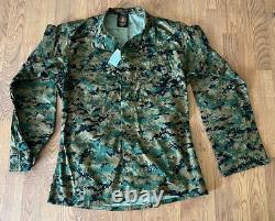 USMC MARPAT Uniform WOODLAND SET Combat Shirt Pant Medium Long NWT