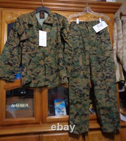 USMC MARPAT Uniform WOODLAND SET Combat Shirt Pant SMALL SHORT NEW With TAG