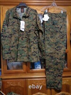 USMC MARPAT Uniform WOODLAND SET Combat Shirt Pant X LARGE LONG NEW WITH TAG
