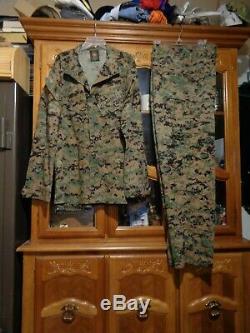 USMC MARPAT Uniform WOODLAND SET Combat Shirt Pant X LARGE LONG SET ISSUED