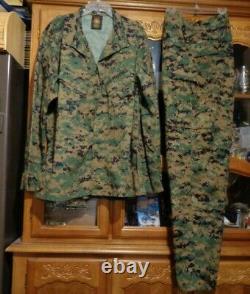 USMC MARPAT Uniform WOODLAND SET Combat Shirt Pant X LARGE LONG XL L ISSUED