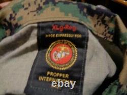 USMC MARPAT Uniform WOODLAND SET Combat Shirt Pant X LARGE REGULAR SET ISSUED