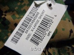 USMC MARPAT Uniform WOODLAND SET Combat Shirt Pant X LARGE SHORT RARE SIZE NWT