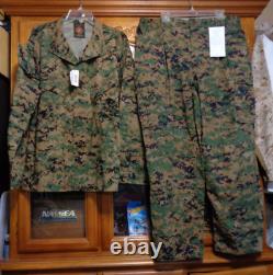 USMC MARPAT Uniform WOODLAND SET Combat Shirt Pant X LARGE SHORT RARE SIZE NWT