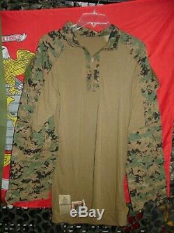 USMC MARPAT Uniform Woodland Combat FROG Shirt, Pants & Belt Size Medium NEW