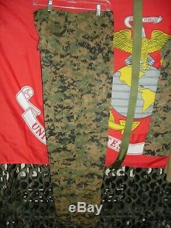 USMC MARPAT Uniform Woodland Combat FROG Shirt, Pants & Belt Size Medium NEW