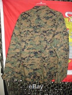 USMC MARPAT Uniform Woodland Combat Shirt & Pants in size Large Regular NEW