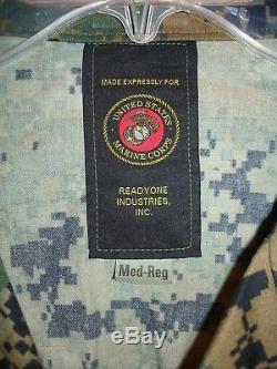 USMC MARSOC MARPAT Woodland Combat Uniform Shirt & Pants Medium Regular NEW