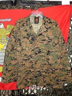 USMC MARSOC MARPAT Woodland Combat Uniform Shirt & Pants in Medium Regular NEW