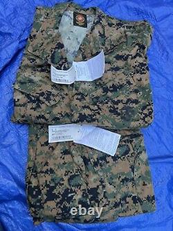 USMC Marpat Woodland Set Combat Shirt/ Blouse, Pant Large Long New