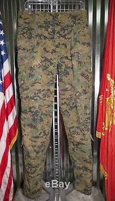 USMC Woodland MARPAT FROG Set Shirt Pants Marine Combat Uniform Medium Long ML